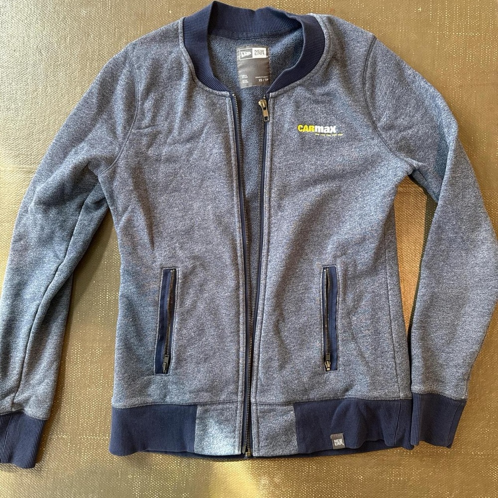 New Era Blue Full-Zip Jacket with Ribbed Trim